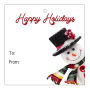 Square Corner Snowman Christmas To From Hang Tag